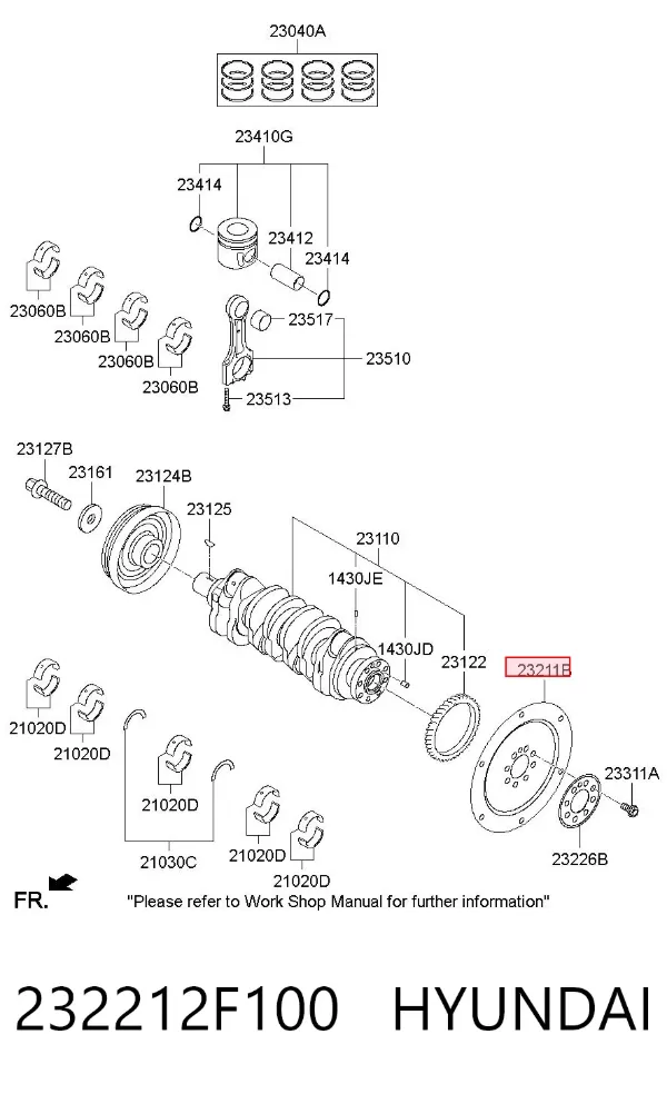 Маховик 232212F100 Hyundai/Kia