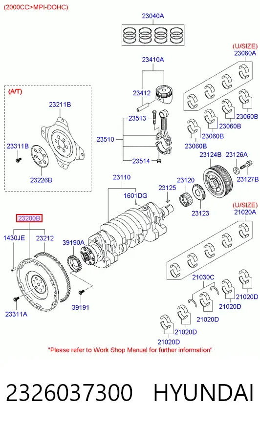 Маховик 2326037300 Hyundai/Kia
