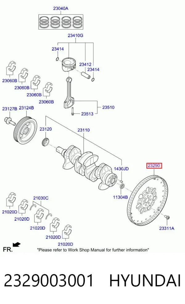 Маховик 2329003001 Hyundai/Kia
