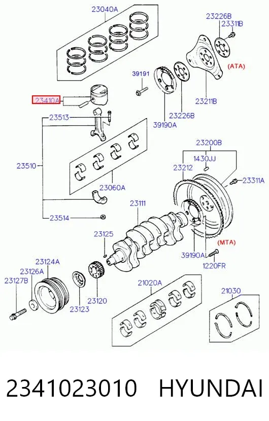 Поршень с пальцем без колец, STD 2341023010 SWP