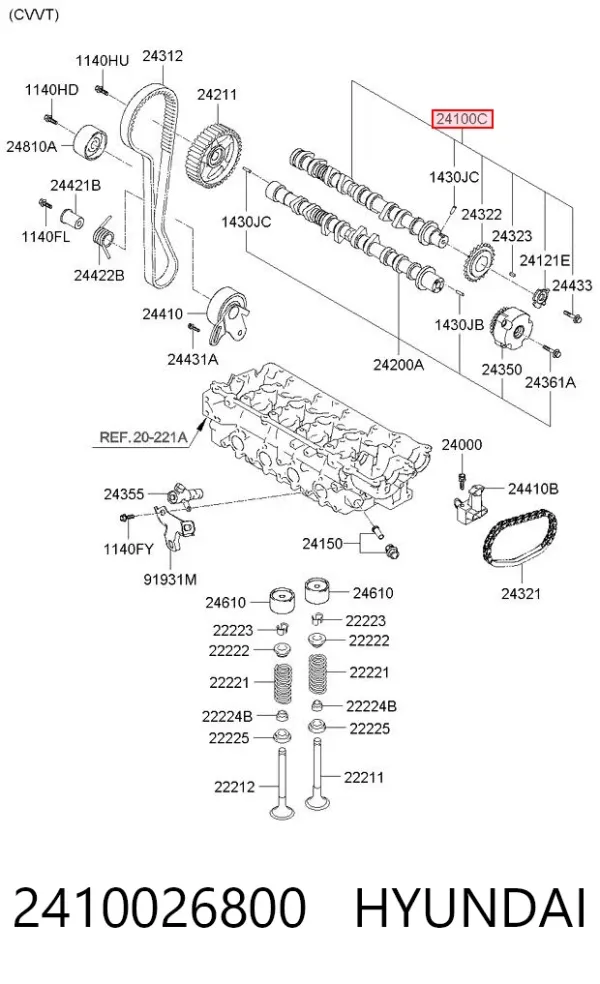 Распредвал 2410026800 Hyundai/Kia