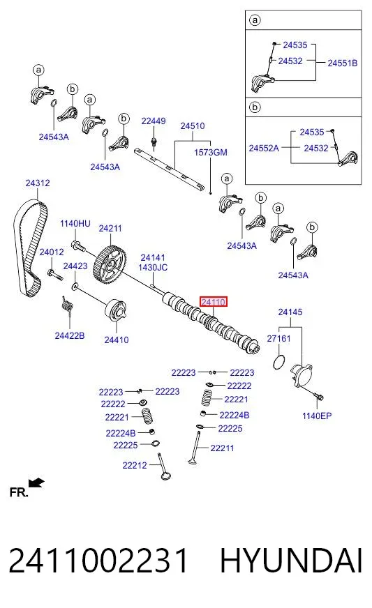 Распредвал 2411002231 Hyundai/Kia