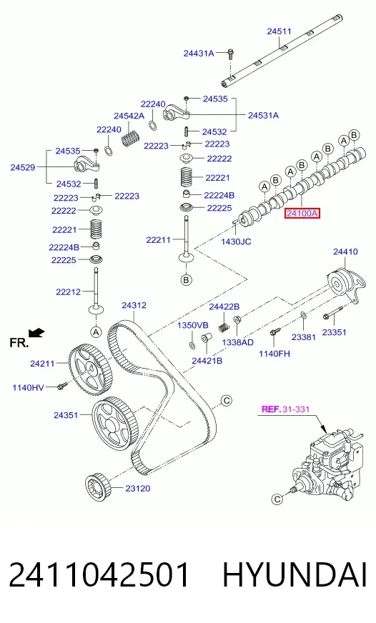 Распредвал 2411042501 Hyundai/Kia