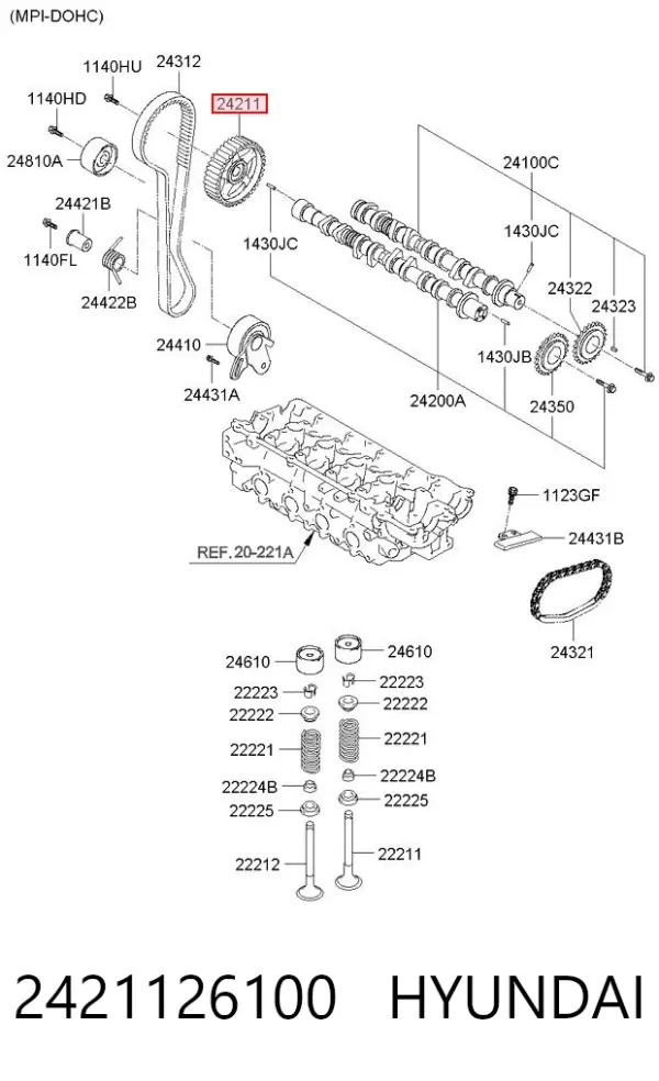Шестерня распредвала 2421126100 Hyundai/Kia