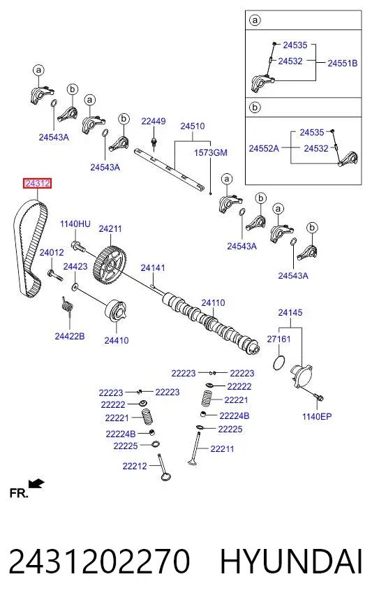 Ремень ГРМ 2431202270 Hyundai/Kia