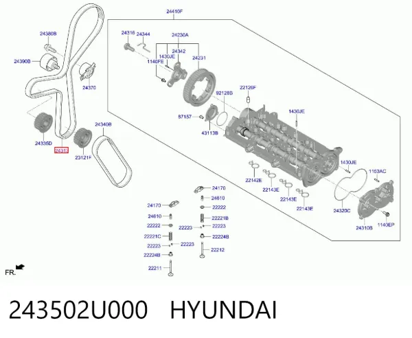 Ремень ГРМ 243502U000 Hyundai/Kia