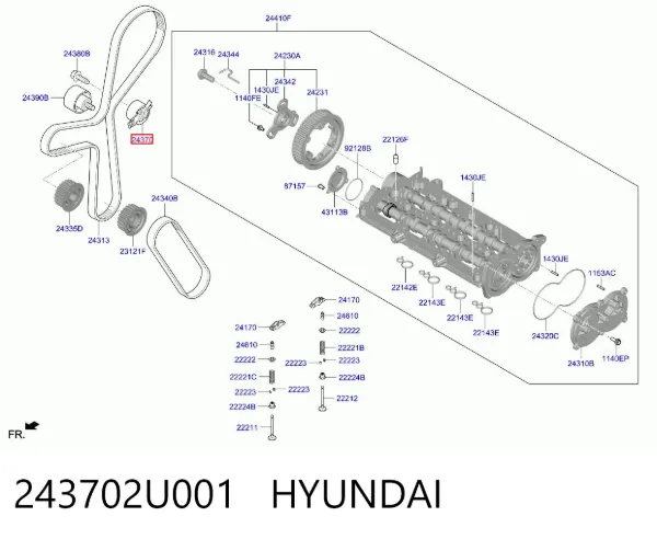 Ролик ГРМ 243702U001 Hyundai/Kia