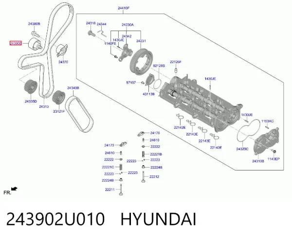 Паразитный ролик ГРМ 243902U010 Hyundai/Kia