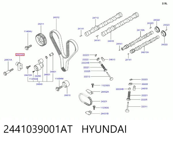 Натяжитель ремня ГРМ 2441039001AT Hyundai/Kia