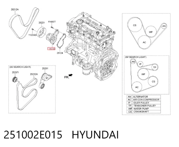 Помпа 251002E015 Hyundai/Kia