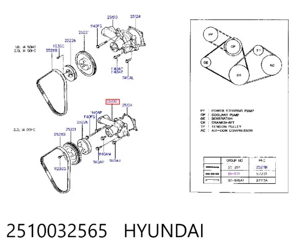 Помпа 2510032565 Hyundai/Kia