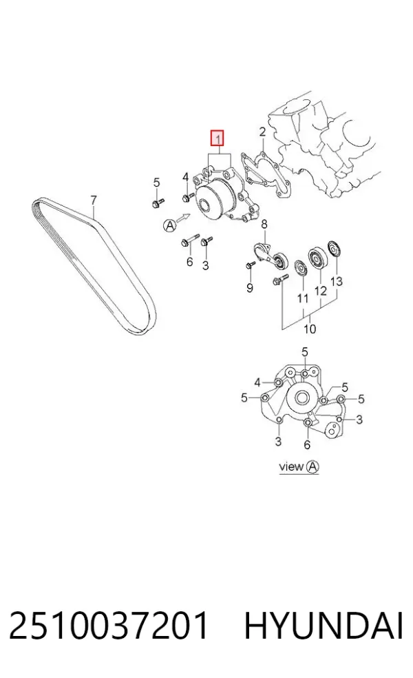Помпа 2510037201 Hyundai/Kia