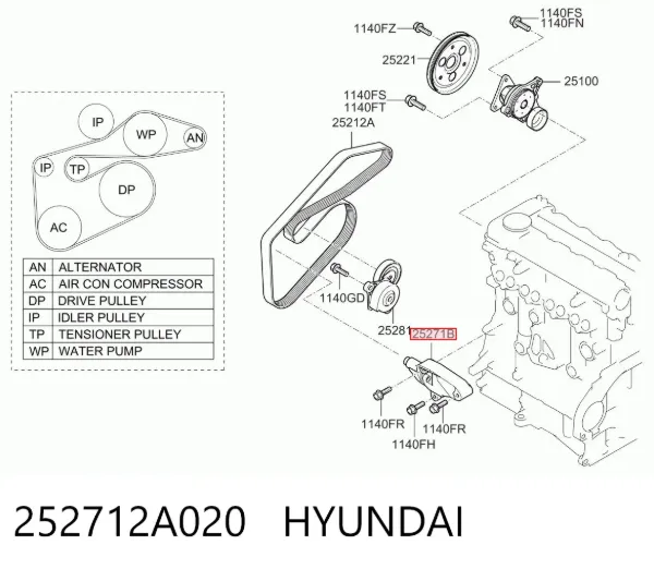  252712A020 Hyundai/Kia