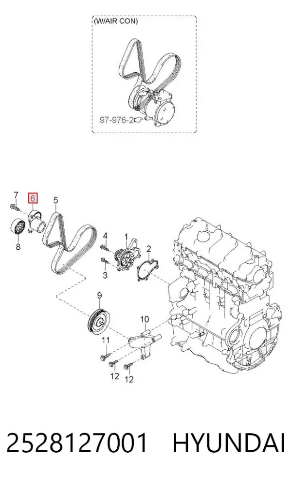 Натяжитель приводного ремня 2528127001 Hyundai/Kia