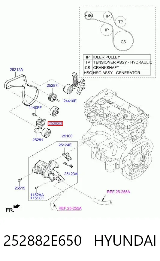 Паразитный ролик 252882E650 Hyundai/Kia