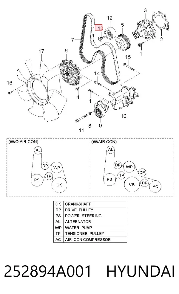  252894A001 Hyundai/Kia