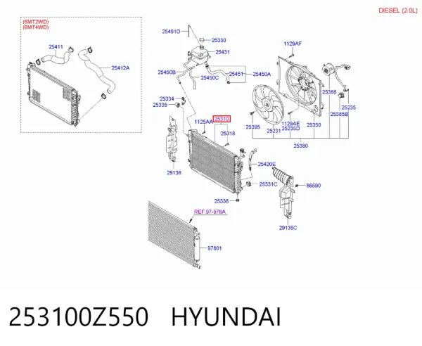 Радиатор 253100Z550 Hyundai/Kia