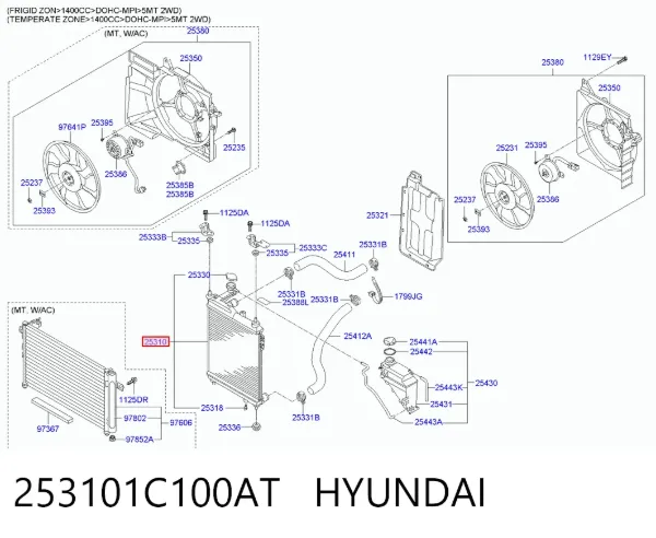 Радиатор 253101C100AT Hyundai/Kia
