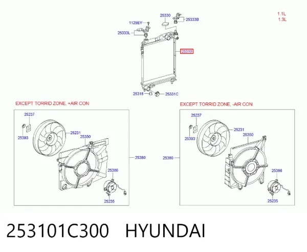 Радиатор 253101C300 Hyundai/Kia