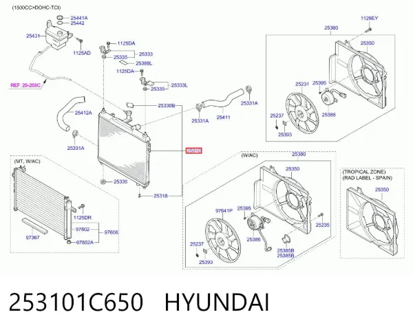 Радиатор 253101C650 Hyundai/Kia