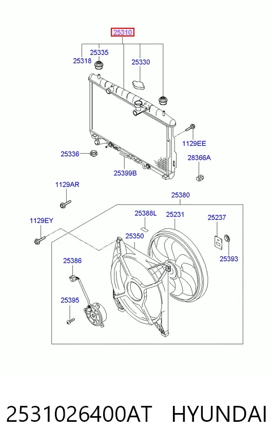 Радиатор 2531026400AT Hyundai/Kia