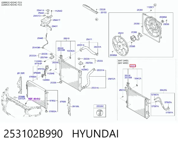 Радиатор 253102B990 Hyundai/Kia