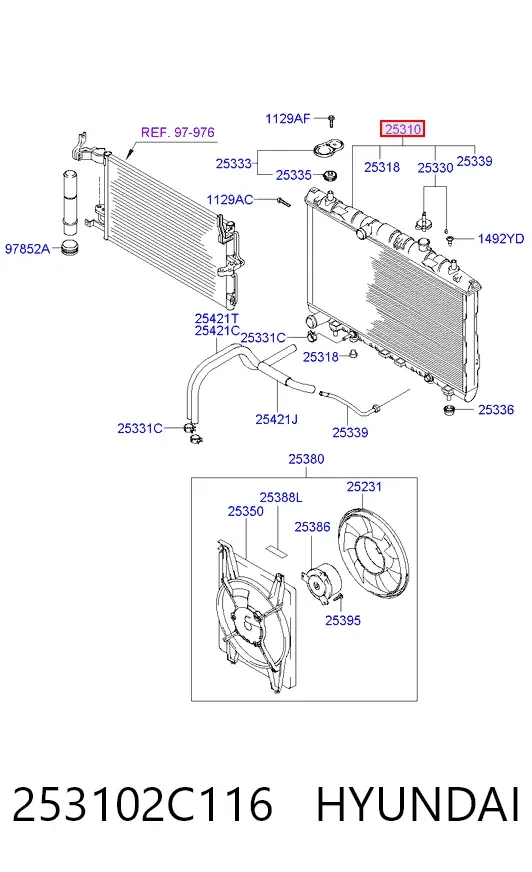 Радиатор 253102C116 Hyundai/Kia