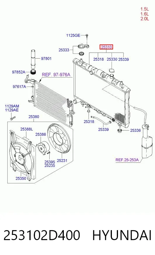 Радиатор 253102D400 Hyundai/Kia
