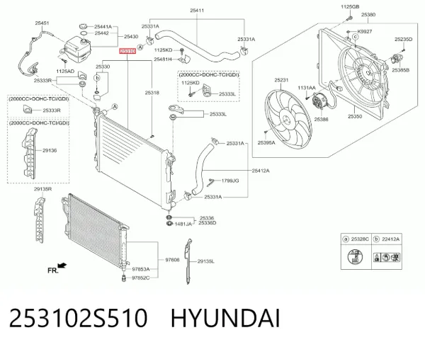 Радиатор 253102S510 Hyundai/Kia