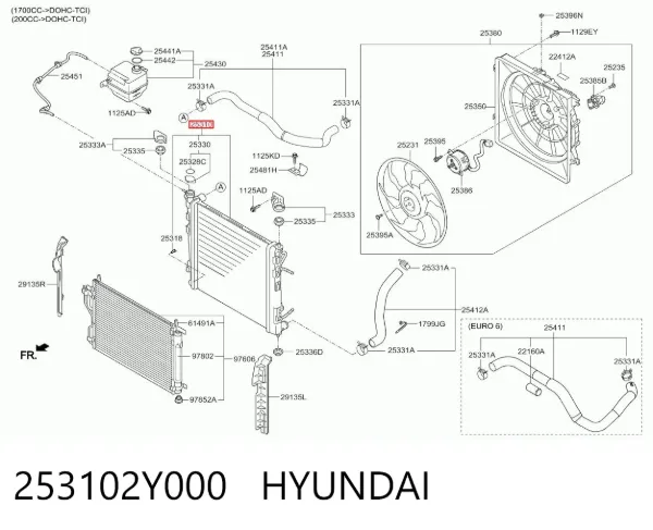 Радиатор 253102Y000 Hyundai/Kia