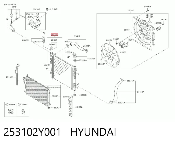Радиатор 253102Y001 Hyundai/Kia