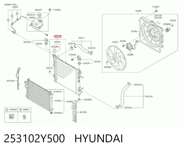 Радиатор 253102Y500 Hyundai/Kia
