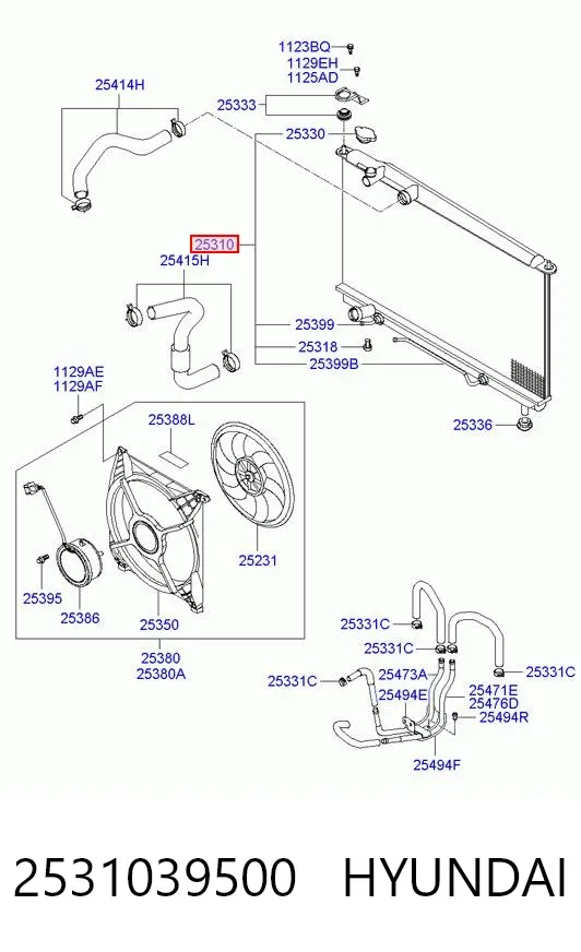 Радиатор 2531039500 Hyundai/Kia