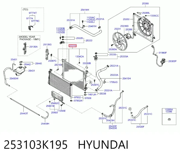 Радиатор 253103K195 Hyundai/Kia