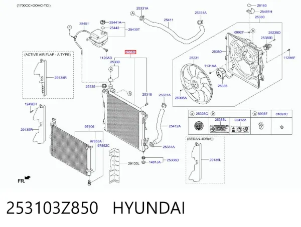 Радиатор 253103Z850 Hyundai/Kia