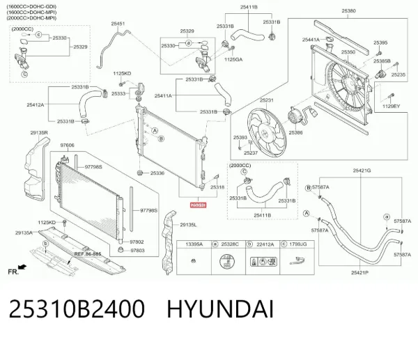 Радиатор 25310B2400 Hyundai/Kia