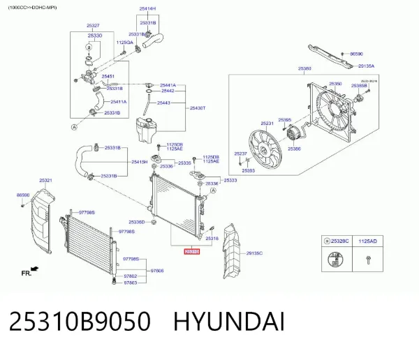 Радиатор 25310B9050 Hyundai/Kia