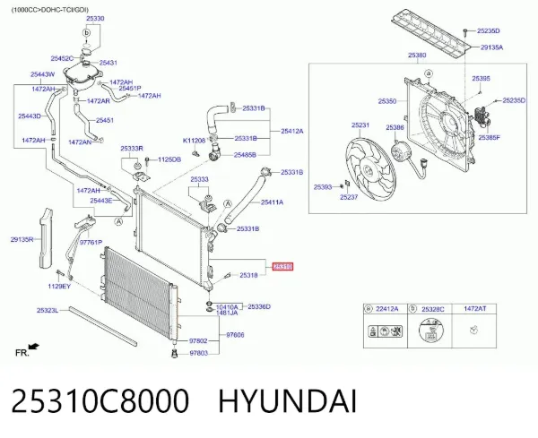 Радиатор 25310C8000 Hyundai/Kia