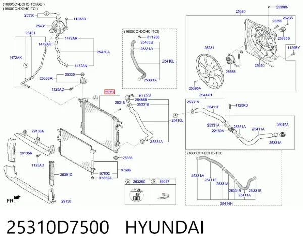 Радиатор 25310D7500 Hyundai/Kia