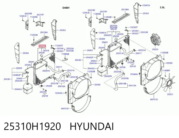 Радиатор 25310H1920 Hyundai/Kia