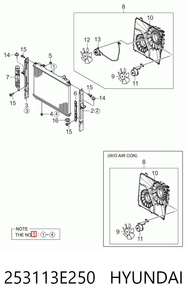 Радиатор 253113E250 Hyundai/Kia