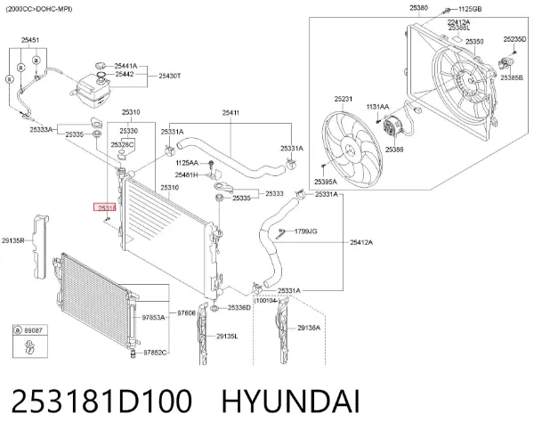 Радиатор 253181D100 Hyundai/Kia
