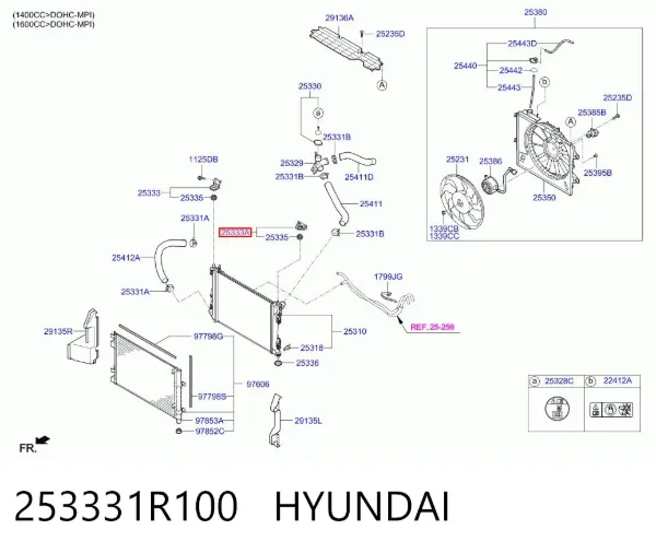 Кронштейн радиатора 253331R100 Hyundai/Kia