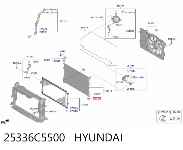 Кронштейн радиатора нижний 25336C5500 Hyundai/Kia