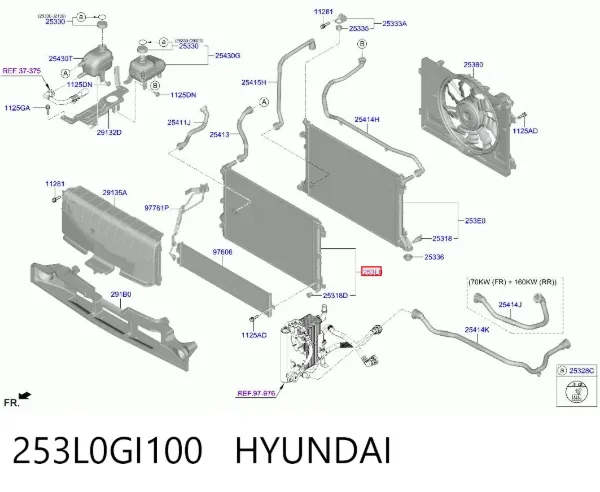 Радиатор инвертора 253L0GI100 Hyundai/Kia