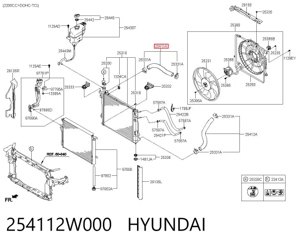 Патрубок радиатора 254112W000 Hyundai/Kia