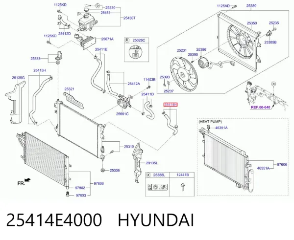 Патрубок радиатора 25414E4000 Hyundai/Kia