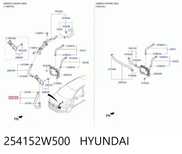 254152W500 Hyundai/Kia