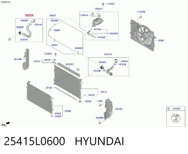 Нижний шлаг радиатора охлаждения 25415L0600 Hyundai/Kia