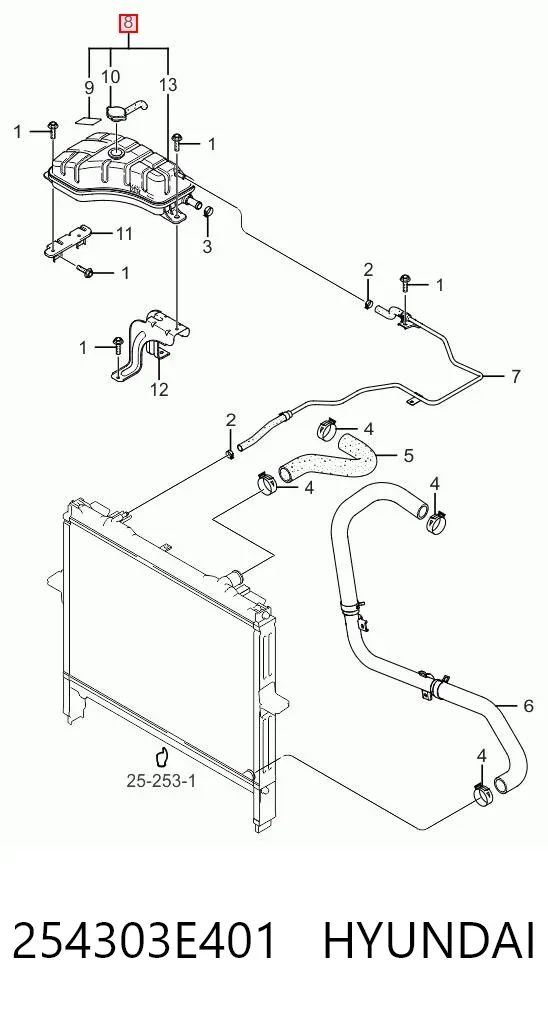 Бачок системы охлаждения 254303E401 Hyundai/Kia